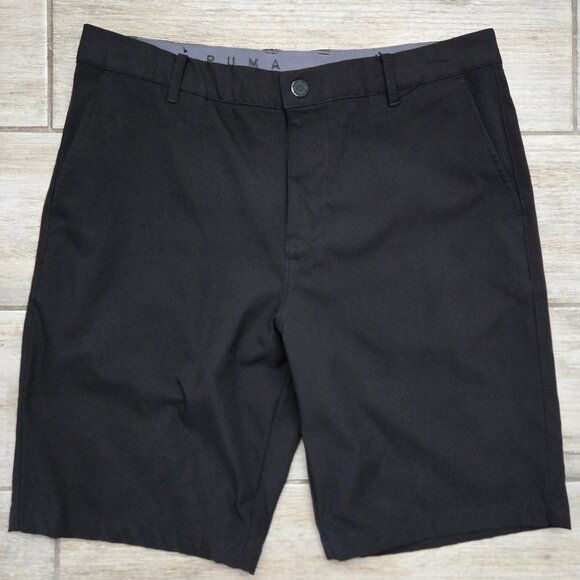 Puma Performance Stretch Golf Shorts Men's Black Grip Waistband Links Preppy 34 - Picture 1 of 7